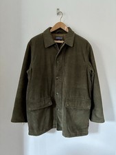 Lands End/dark Green/cord/barn Coat/medium/lined/good Used Condition