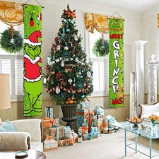 Grinch Christmas Decorations Grinch Porch Sign Door Banner Merry Grinch XMAS UK