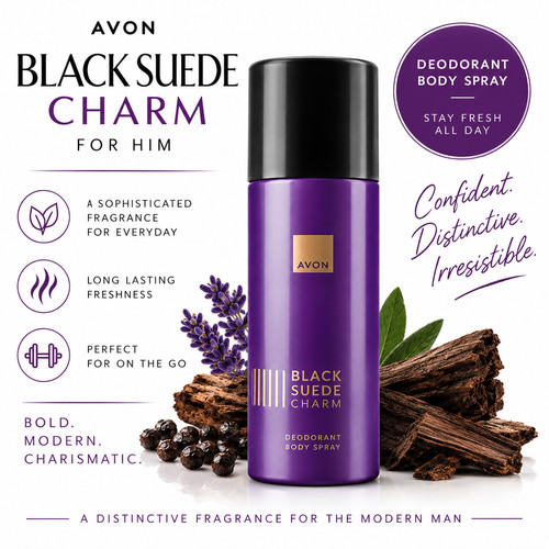 Avon black suede charm - suede,