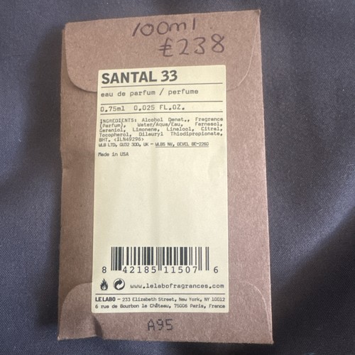 Santal eau parfum 0 - 33, 0.75ml
