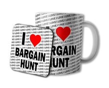 I Love Bargain Hunt Mug & Coaster Set Christmas Birthday Anniversary Gift