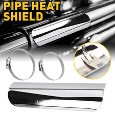 Exhaust Muffler Pipe Heat Cover Shield Protector For Motorcycle Chrome Universal