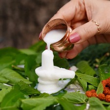 Navratri puja white shivling - puja,