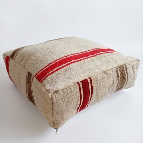 Handmade moroccan kilim pouf - handmade,