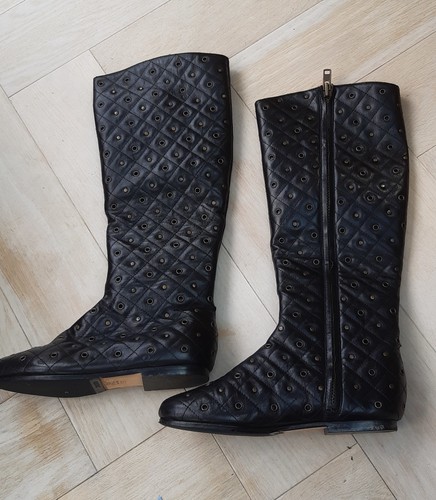 Black genuine leather - black, boots