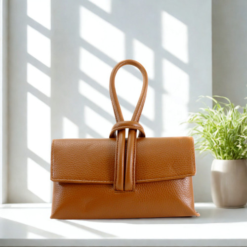 Real leather clutch - real,