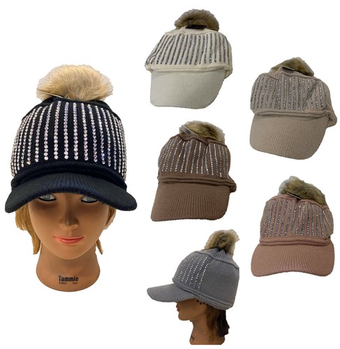 Women winter knit rhinestone - winter,