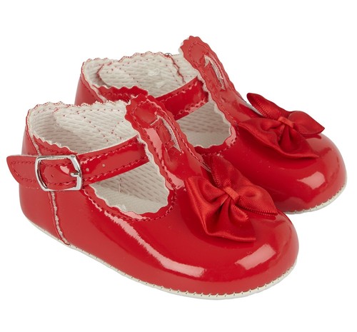 Baby shoes red - red, soft