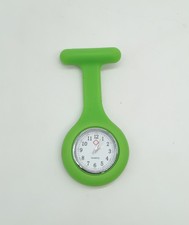 Green Quartz Nurse Fob Watch Silicone Case Unisex Pre-Loved