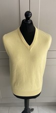 Vintage Franco Pouti Yellow / Lemon Merino Mix Sleeveless Jumper Size M