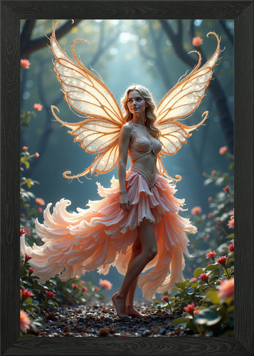 Fairy flowery forest framed - in,