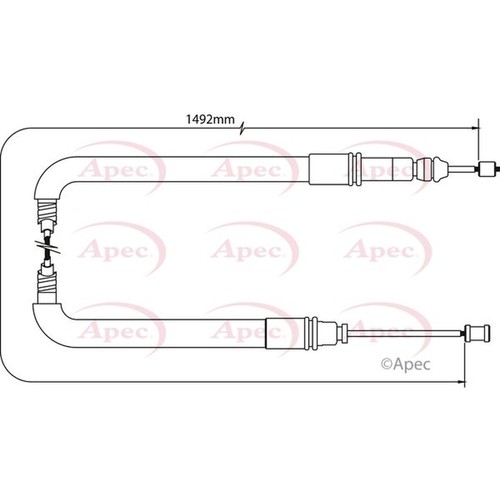 Apec handbrake cable left - cable,