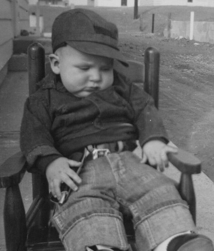 1950s baby boy - rocking, chair