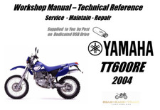 Yamaha TT600RE TT600 RE TT 600 RE Service Repair Workshop Manual USB 2004