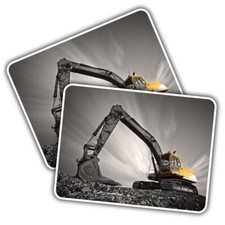 2x Vinyl Sticker 360 Excavator
