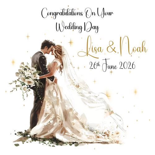 Personalised wedding card - personalised,