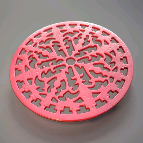 Cast iron trivet - trivet, red