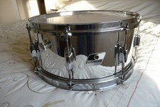 LUDWIG 14 X 6 CHROME ON STEEL ROCKER SNARE DRUM IN EXCELLENT CONDITION