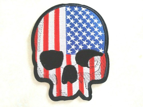 Amer flag skull - amer, biker
