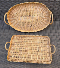 2 X RUSTIC  WICKER SERVING