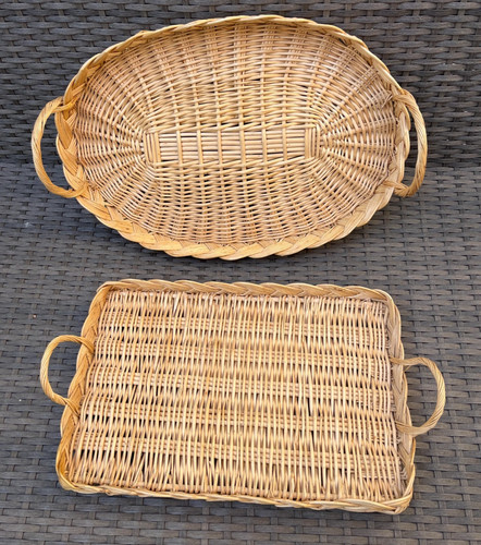 Rustic wicker serving - 2, x