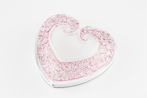 Lalique crystal heart shapped - lalique,