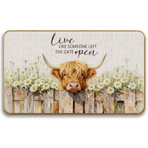 Daisy floral highland cow - floral,