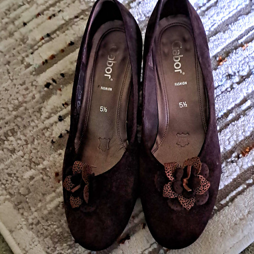 Gabor brown suede court - brown, shoes