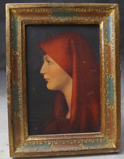 Antique Victorian Lithograph Of Saint Fabiola In A Beautiful Gilt Wooden Frame