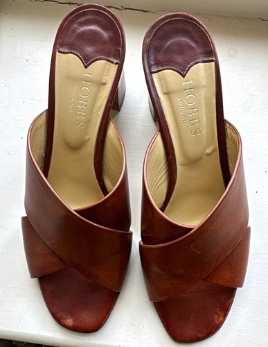 Hobbs brown leather slide - brown,