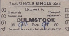 British Railways BTC Ticket HEMYOCK 4988