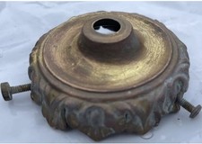 2.1/4” REAL PRESSED BRASS GALLERY Ornate C1910 Lamp Parts OIL Shade COMPLETE