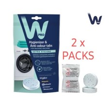 2 x PACKS OF HOTPOINT WPRO WASHING MACHINE CLEANER TABLETS ELIMINATES ODOURS. 