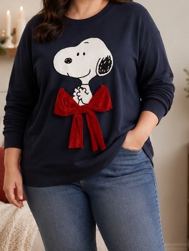 Peanuts snoopy sweatshirt navy - sweatshirt,
