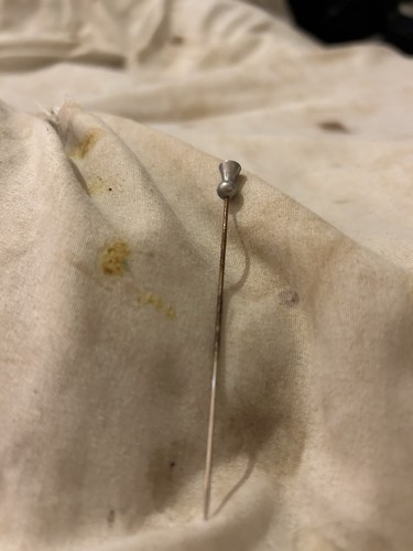 White metal hatpin - white,