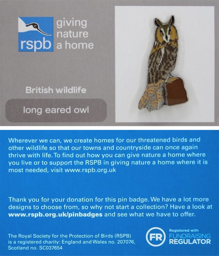 Rspb pin badge gnah long - badge,