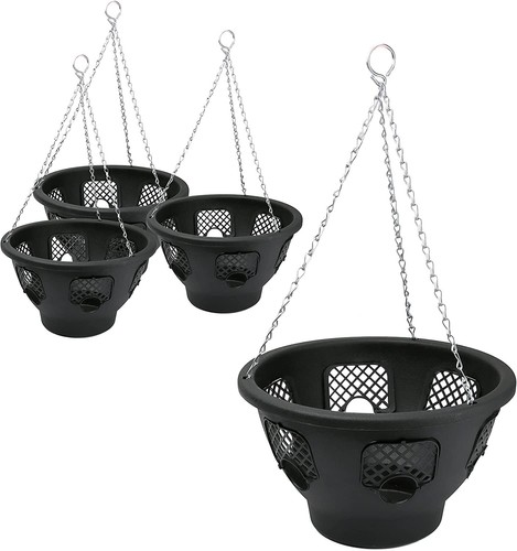 Inch black hanging baskets - 12,