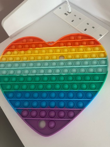 Large rainbow heart pop - rainbow,