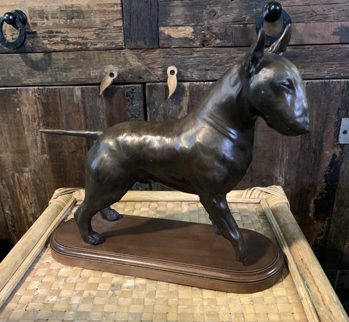 Bull terrier dog sculpture - dog,