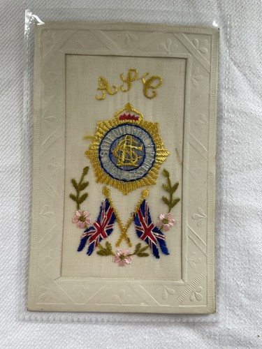 Ww1 patriotic embroidered silk - ww1,