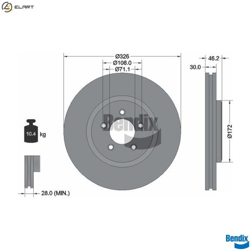 Brake disc bds1707hc for - disc,