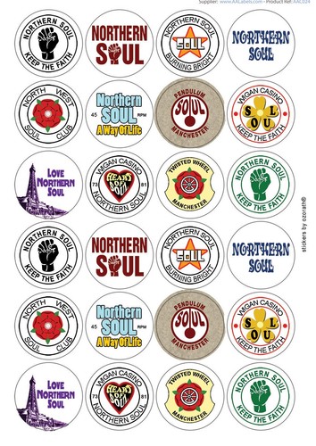 Northern soul stickers 45mm - soul, (45mm