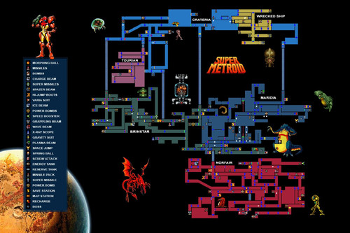 Super metroid map - map, snes