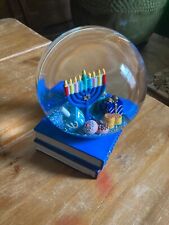  Hanukkah Snowglobe Large Snow Globe Glass Globe wt Menorah Candle,Jewish, Heavy