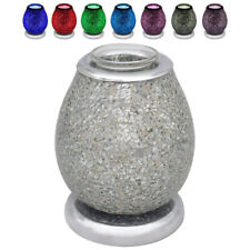 Aroma Lamp Oil Burner Wax Melt Multi Led Silver Mosaic (DE)