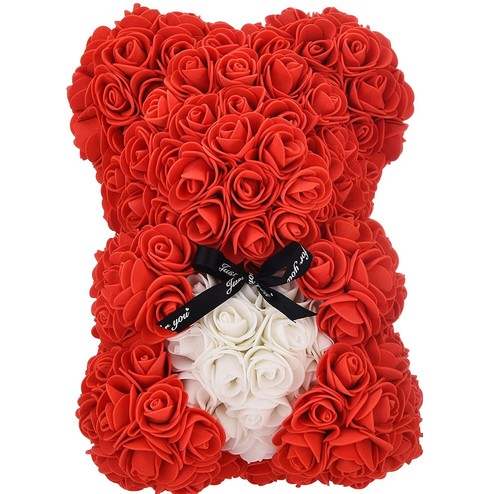 Rose teddy bear 25cm - rose,