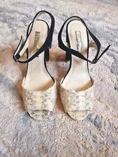 Freya Rose Designer Black Snake Print Strappy Heels 37 4