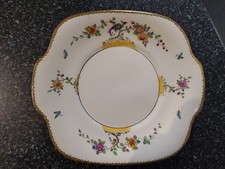 CROWN STAFFORDSHIRE BIRD OF PARADISE/FLOWERS PATTERN VINTAGE SANDWICH PLATE