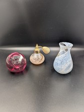 Caithness Glass Trio Set Vase Atomiser Paperweight Signed Vintage Art Glass 