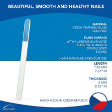 Large Professional Crystal Nail File - Genuine Czech Tempered Glass -